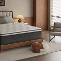Solid Wood Frame Double Bed With Soft Upholstered Headboard For Warm Minimalist Bedroom Interior Design