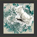 3D Terrain Model With White Mountain Peak And Turquoise Green Textured Surroundings