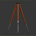 Commercial Tripod Equipment With Orange Legs Silver Frame And Pulley System
