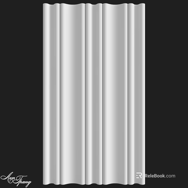 Silver Vertical Decorative Components With Sleek Linear Design For Modern Architecture 3d model 