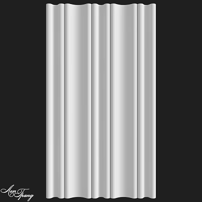 Silver Vertical Decorative Components With Sleek Linear Design For Modern Architecture 3d model