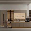 Modern Kitchen Interior With Built in Appliances Island Counter And Pendant Lights