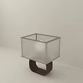 Modern Minimalist Table Lamp With Circular Base And Transparent Square Shade