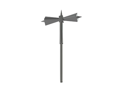 Sturdy Metal Hardware Tool Weathervane with Vertical Rod and Cross Blades Structure 3d model