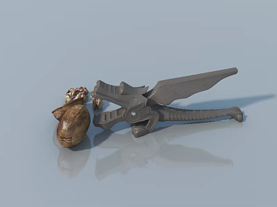 Gray Metal Swing Door Hardware with Secure Lock and Latch Mechanism 3d model
