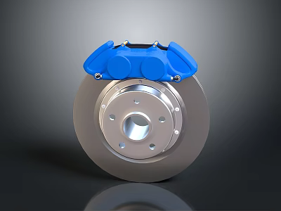 High Quality Automotive Brake Parts Blue Caliper And Silver Disc For Vehicle Performance 3d model