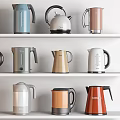 Stylish Assorted Colorful Electric Kettles For Daily Use On Display Shelf