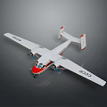 Classic White Seaplane Featuring Red Nose Twin Propellers Twin Tails and CCCP Markings