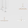 Modern Chandeliers Featuring Minimalist Hanging Designs And Multiple Contemporary Styles 3d model