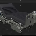 Medical Bed With Adjustable Frame Inflatable Mattress Mobile Wheels And Control Panel 3d model