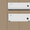 Household Electrical Appliances White Air Conditioners Mounted On Wooden Wall With 26 Degrees