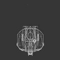 Futuristic Science Fiction Vehicle 3D Model With Yellow White Streamlined Structure And Geometric Shapes
