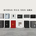 Modern Safety Boxes Smart Storage Cabinets With Digital Locks And Designs 3d model