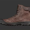 Brown High Top Lace Up Boots Featuring Distressed Leather And Rubber Sole Design