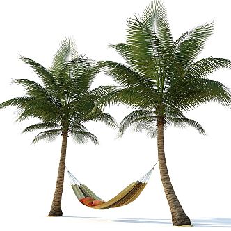 Modern Hammock Outdoor Coconut Tree Hammock 3d model