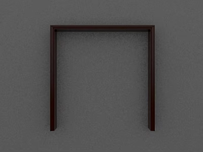 Dark Brown Wooden Frame Structure On Gray Background For Home Decor 3d model