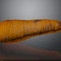Healthy Fresh Orange Carrot With Natural Texture And Reflection On Gray Background