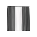 Elegant Textured Dark Curtains With White Sheer Panels For Home Window Decoration