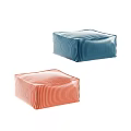 Two Blue And Orange Ottoman Footstools With Wavy Texture Modern Design 3d model