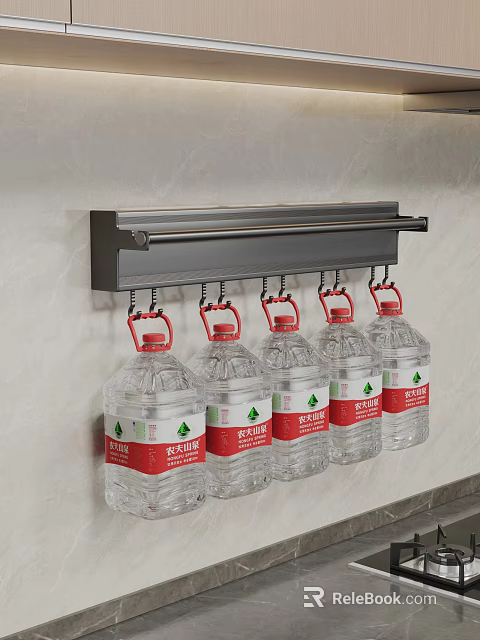 Wall Mounted Metal Rack Holding Hanging Large Water Jugs For Storage 3d model 
