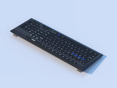 Black Royal Backlit Keyboard For Daily Use With Ergonomic Design And Full Size Layout 3d model