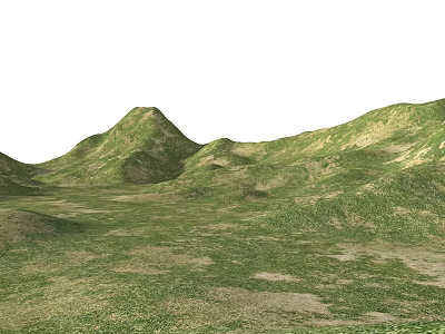 Green Rolling Micro Terrain Natural Landscape With Grass And Small Hills 3d model