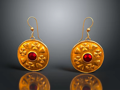 Light Luxury Earrings Drop Earrings Jewelry 3d model
