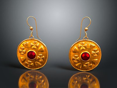 Light Luxury Earrings Drop Earrings Jewelry 3d model