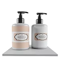 Two Bottles of Liquid Soap with Pump Dispensers Magnolia Vanilla and Gardenia Scents
