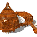 Unique Wooden Circular Guesthouse Architecture With Conical Roof And Staircase Platform