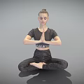 Woman Practicing Yoga in Seated Pose with Joined Hands and Black Activewear