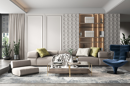 modern living room 3d model