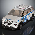 NYPD Police SUV Vehicle With Emergency Lights And White Exterior Design