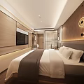 Modern Hotel Room Interior With Wooden Wardrobe Bathrobe Vanity And Mirror