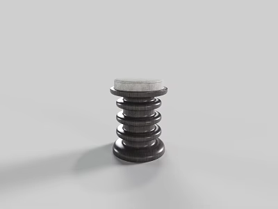 Modern Spiral Design Stool With Metal Frame And Padded Seat For Home Use 3d model
