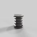 Modern Spiral Design Stool With Metal Frame And Padded Seat For Home Use
