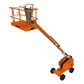 Industrial Equipment Mobile Aerial Work Platform With Orange Telescopic Boom Working Basket And Wheeled Base