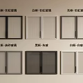 Wardrobe Doors With Black White Gray Frames And Ribbed Oiled Frosted Gray White Glass