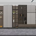 Modern Built in Bookcase with LED Lighting Glass Shelves and Decorative Items