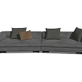 Modern double sofa multiplayer sofa 3d model