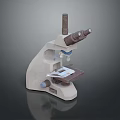 Professional Laboratory Microscope With Binocular Eyepieces And Glass Slide On Stage