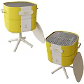 ALPENY Yellow Portable Kitchen Grill Appliance With White Stand And Foldable Lid