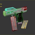 Highly Detailed Silver Handgun With Shiny Metallic Finish And Detachable Magazine