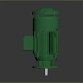 Green Industrial Electric Motor With Cooling Fins Top Cover Side Terminal Box And Base