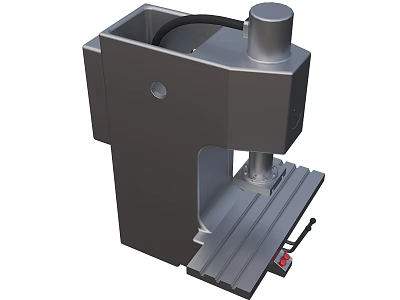 Industrial Equipment Metal Frame With Hydraulic Cylinder Worktable And Control Lever 3d model