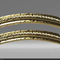 Elegant Golden Curved Decorative Strips Showcasing Intricate Braided Carving Design