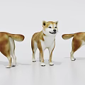 Realistic 3D Model of Brown and White Lizard Standing on White Background