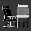 Modern Office Workspace Featuring Dual Computer Monitors And Ergonomic Desk Chairs