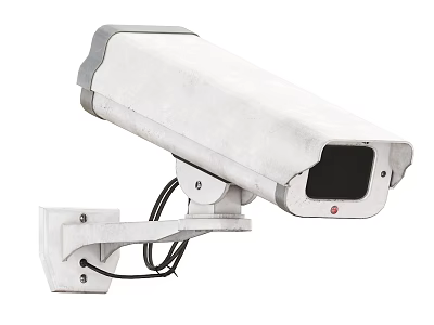 Outdoor Projection Monitoring Camera With Wall Mount Bracket And Waterproof Housing 3d model