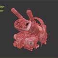 Industrial Mechanical Dual Barrel Weapon With Metal Components And Rustic Details